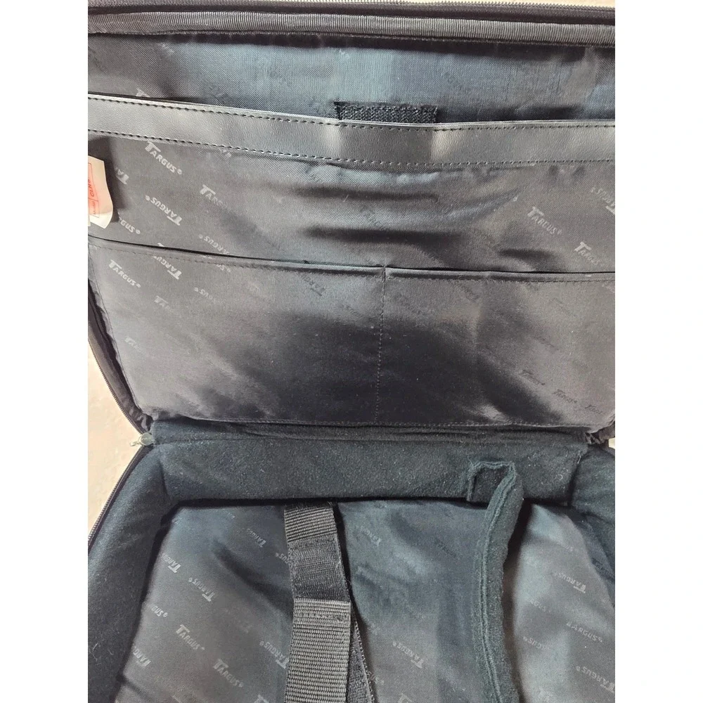 Vintage Targus Black Leather Laptop Bag Padded Briefcase CLN5 Messenger Bag